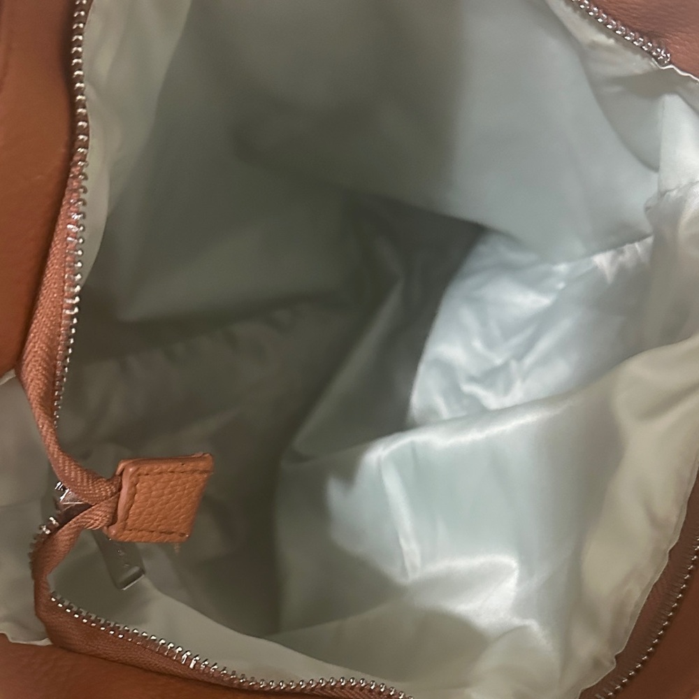 COLAB Tan Pebbled Vegan Leather Tote with Double Straps - Picture 12 of 16